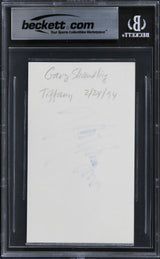 Garry Shandling The Larry Sanders Show Signed 3x5 Index Card BAS Slabbed