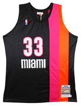 Heat Alonzo Mourning Authentic Signed Black M&N HWC Swingman Jersey BAS Witness