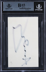 Andy Warhol Authentic Signed 3x5 Cut Signature BAS Slabbed