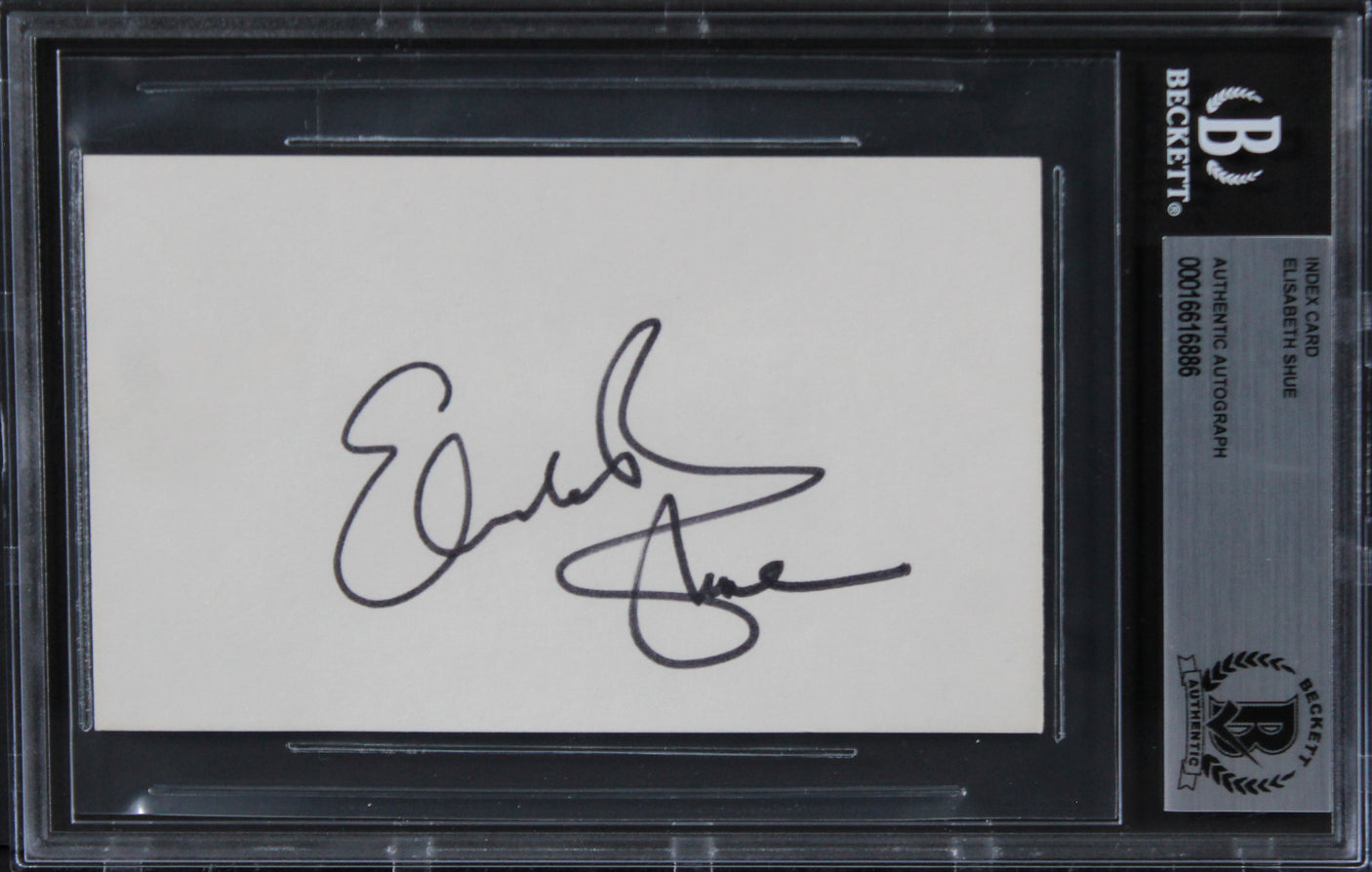Elisabeth Shue The Karate Kid Authentic Signed 3x5 Index Card BAS Slabbed 3