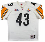 Steelers Troy Polamalu Authentic Signed White Mitchell & Ness Jersey BAS Witness