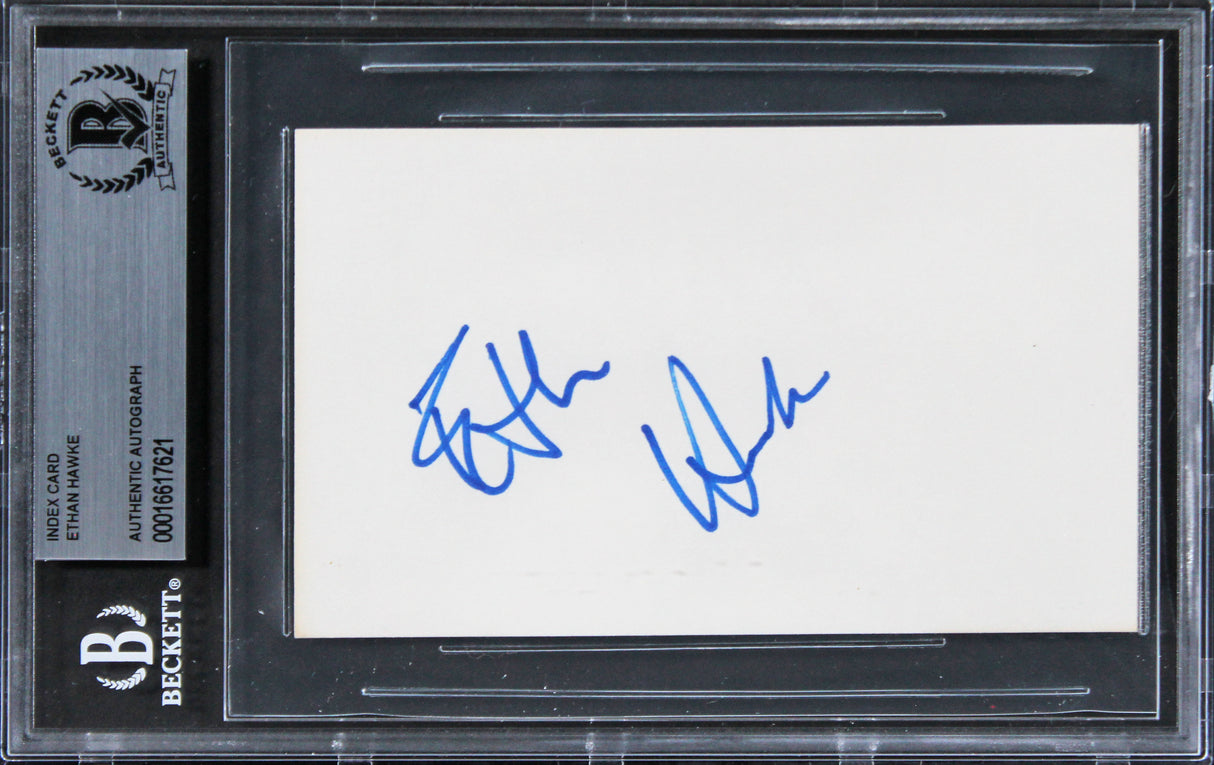 Ethan Hawke Training Day Authentic Signed 3x5 Index Card BAS Slabbed 1
