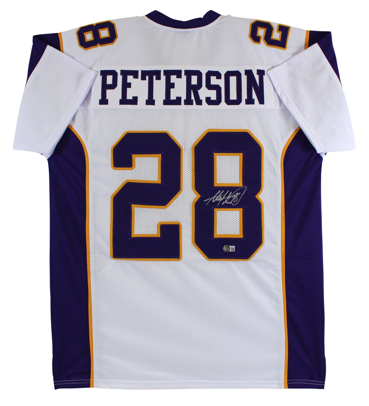 Adrian Peterson Authentic Signed White Pro Style Jersey Autographed BAS Witness