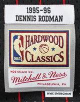 Bulls Dennis Rodman Signed Black M&N HWC Swingman Jersey w/ Black Sig BAS Wit