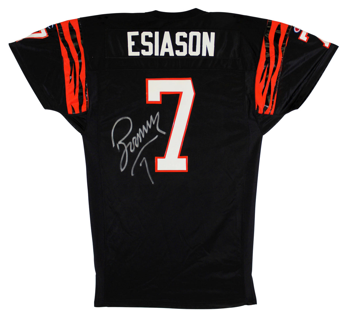 Bengals Boomer Esiason Signed Game Issued Black Champion Jersey BAS #X71283