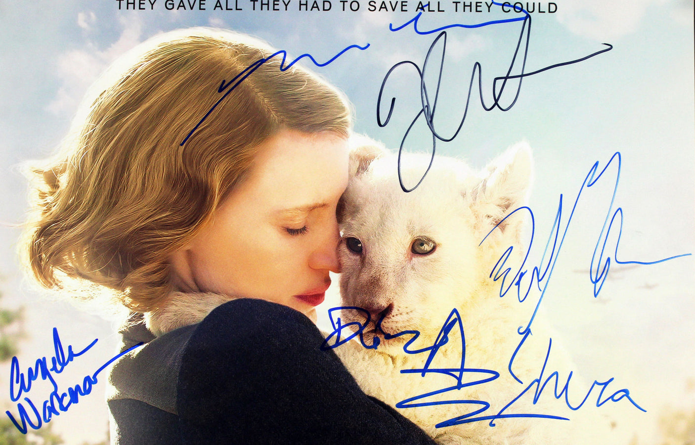 The Zookeeper's Wife (11) Jessica Chastain +10 Signed 12x18 Photo BAS #A57118