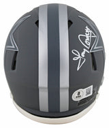 Cowboys Emmitt Smith & Tony Dorsett Signed Slate Speed Mini Helmet BAS Witnessed