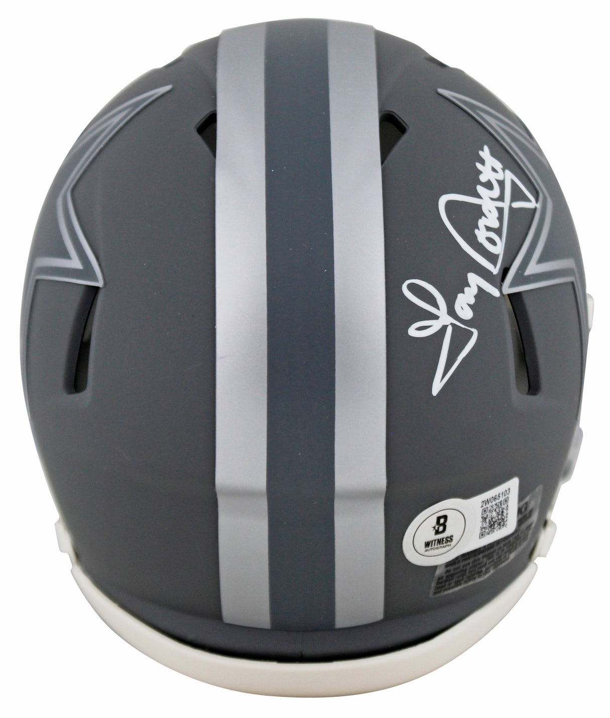 Cowboys Emmitt Smith & Tony Dorsett Signed Slate Speed Mini Helmet W/ Case BAS W