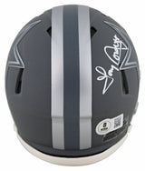 Cowboys Emmitt Smith & Tony Dorsett Signed Slate Speed Mini Helmet W/ Case BAS W