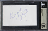 Oilers Wayne Gretzky Authentic Signed 3x5 Cut Signature BAS Slabbed