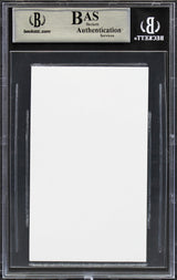 Oilers Wayne Gretzky Authentic Signed 3x5 Cut Signature BAS Slabbed