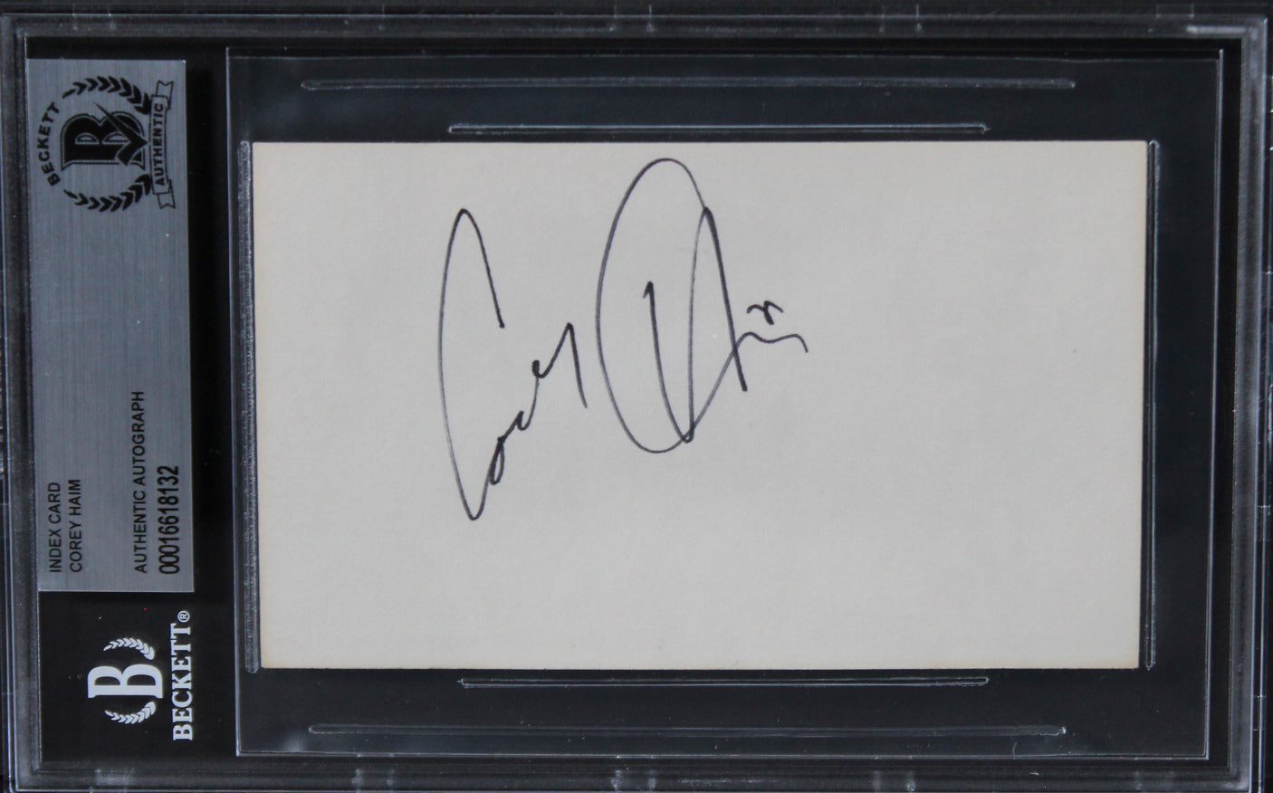 Corey Haim The Lost Boys Authentic Signed 3x5 Index Card Autographed BAS Slabbed