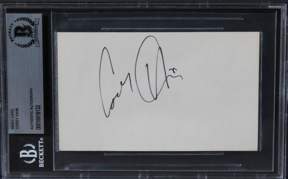 Corey Haim The Lost Boys Authentic Signed 3x5 Index Card Autographed BAS Slabbed