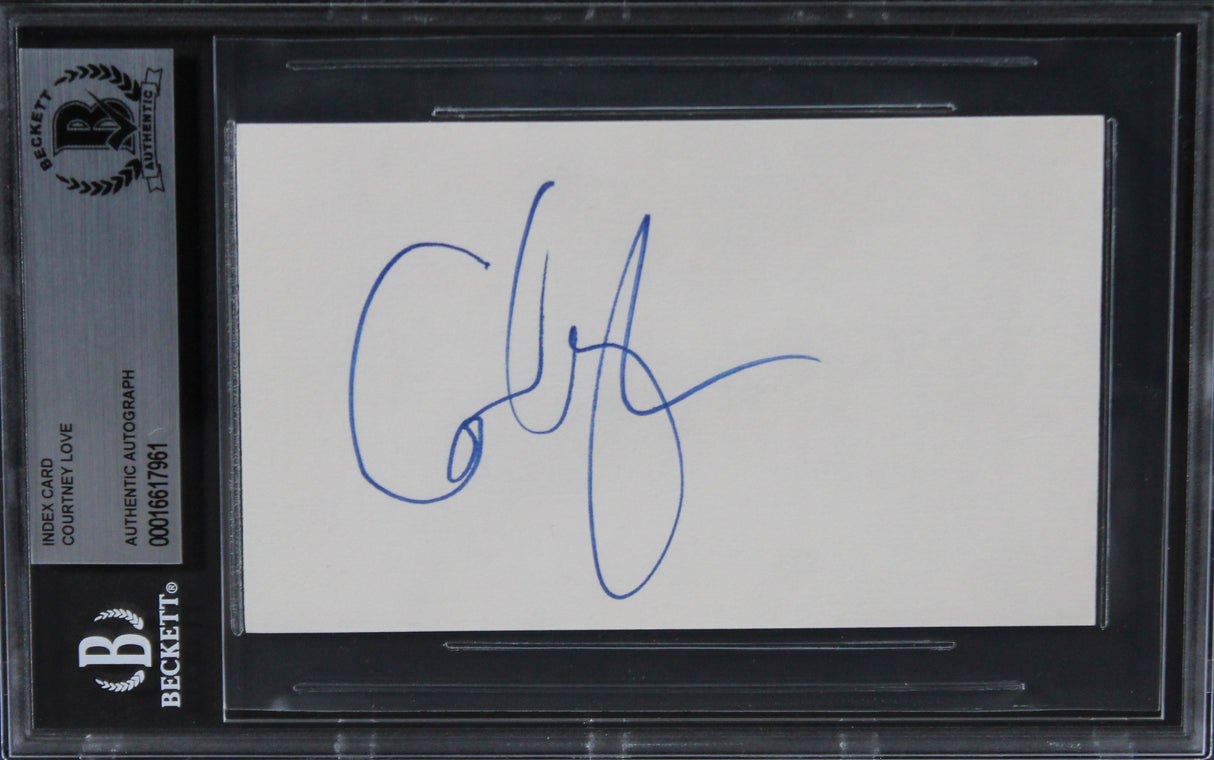 Courtney Love Hole Authentic Signed 3x5 Index Card Autographed BAS Slabbed 2