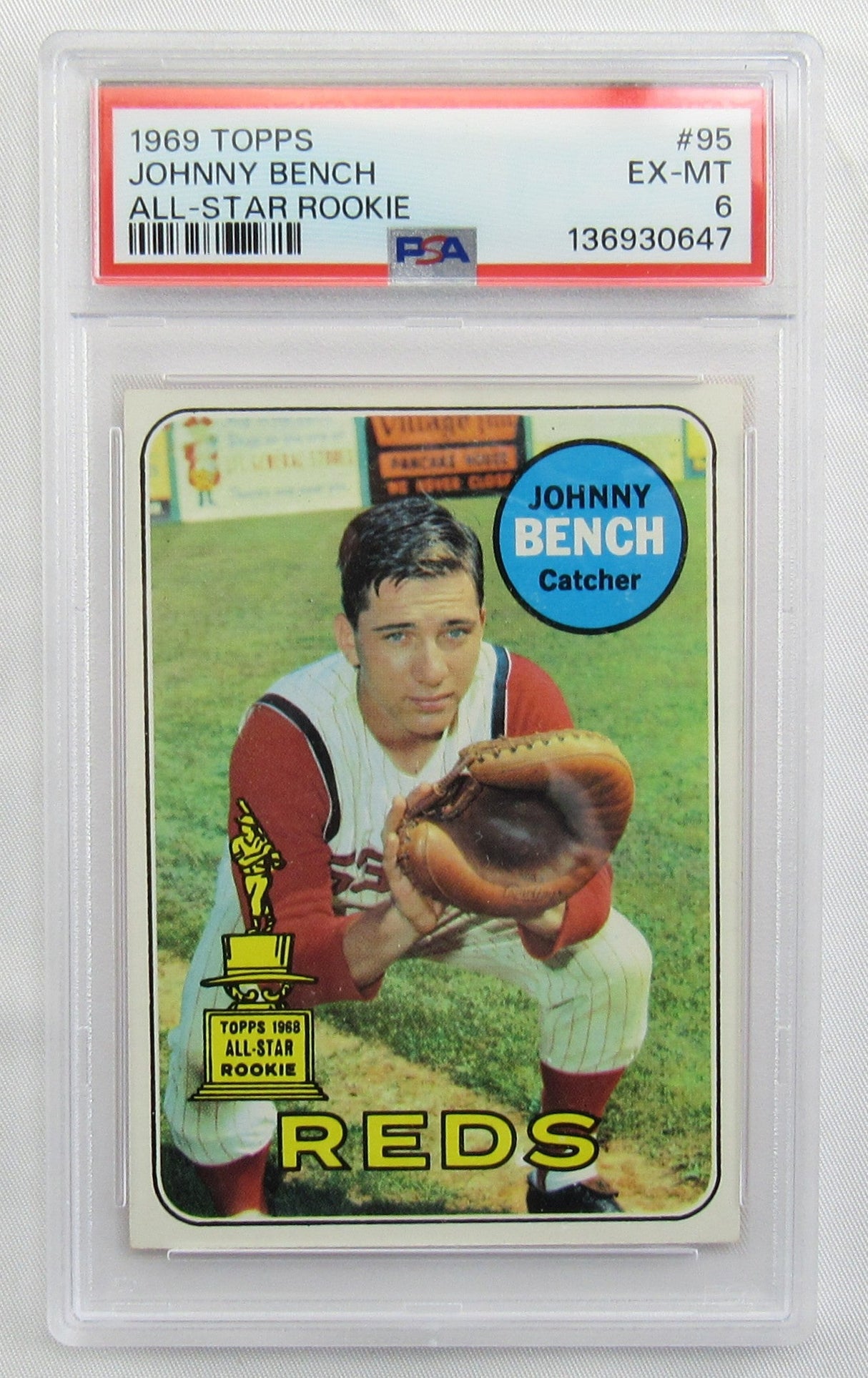 Johnny Bench 1969 Topps Card #95 PSA 6
