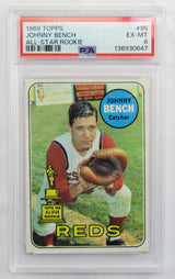 Johnny Bench 1969 Topps Card #95 PSA 6