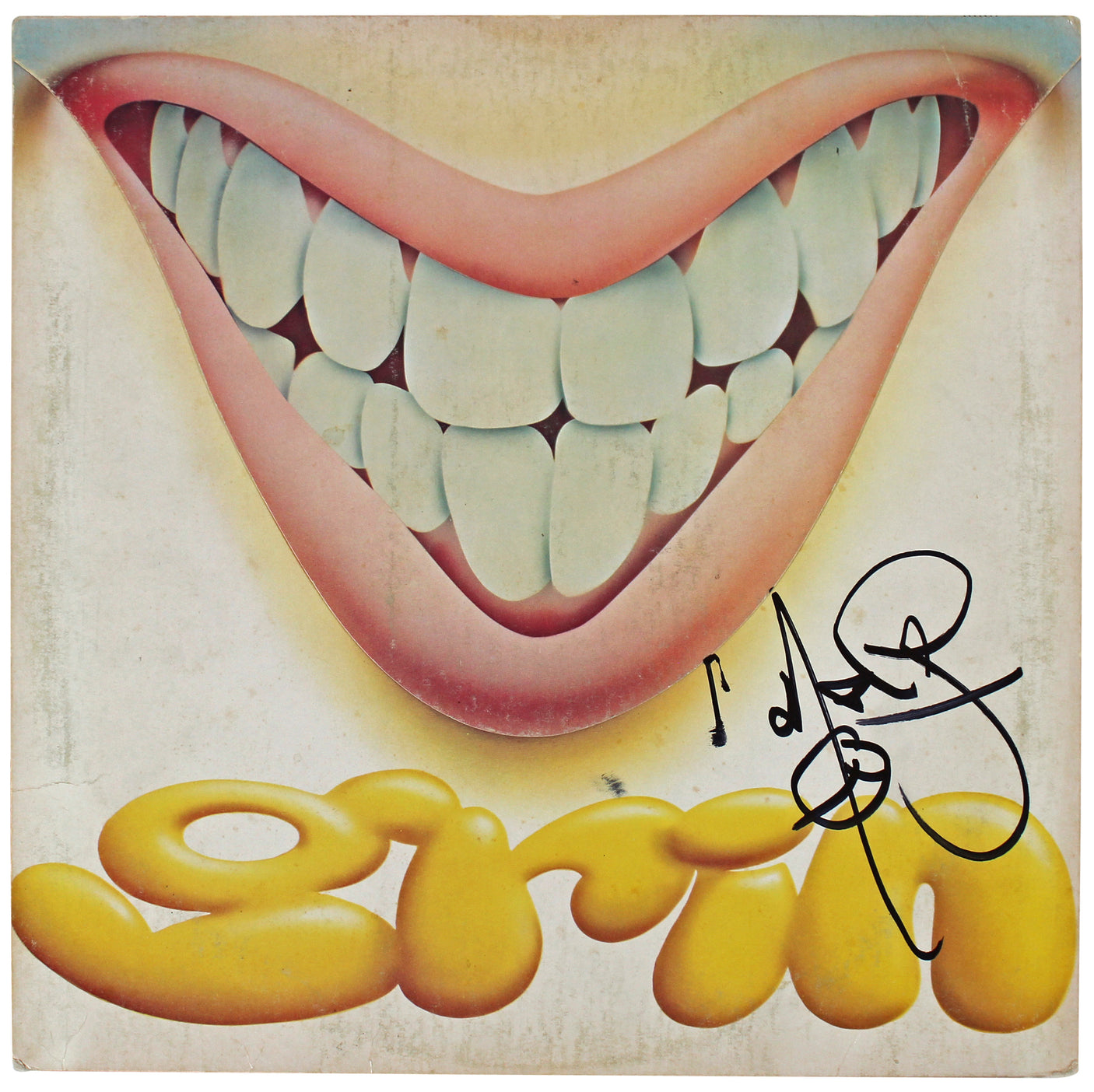 Nils Lofgren Grin Authentic Signed Album Cover W/ Vinyl BAS #Q61651