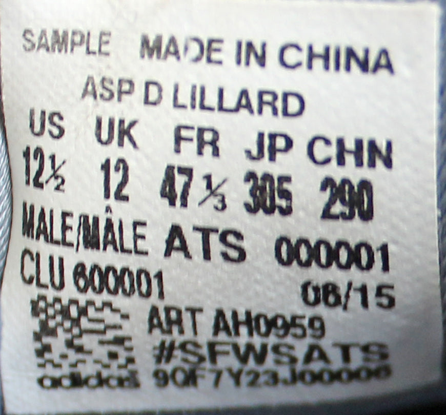 Blazers Damian Lillard Signed 2015 Game Used Adidas Shoes Photomatched RPM & BAS