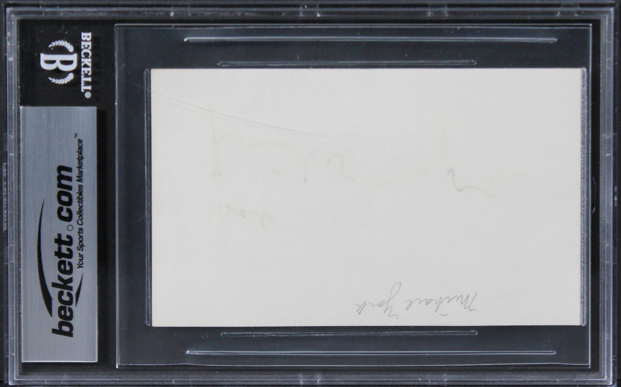 Michael York Austin Powers Authentic Signed 3x5 Index Card BAS Slabbed