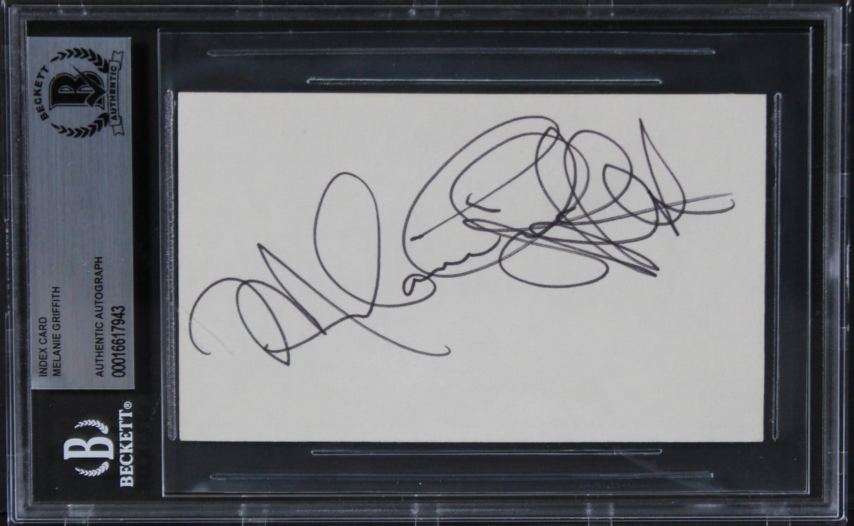 Melanie Griffith Fear City Authentic Signed 3x5 Index Card BAS Slabbed 2