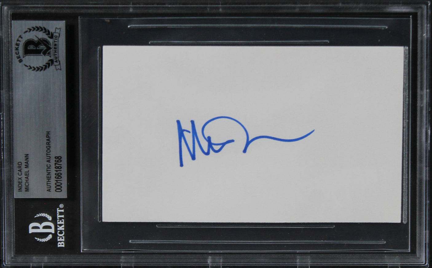 Michael Mann Heat Authentic Signed 3x5 Index Card Autographed BAS Slabbed 1