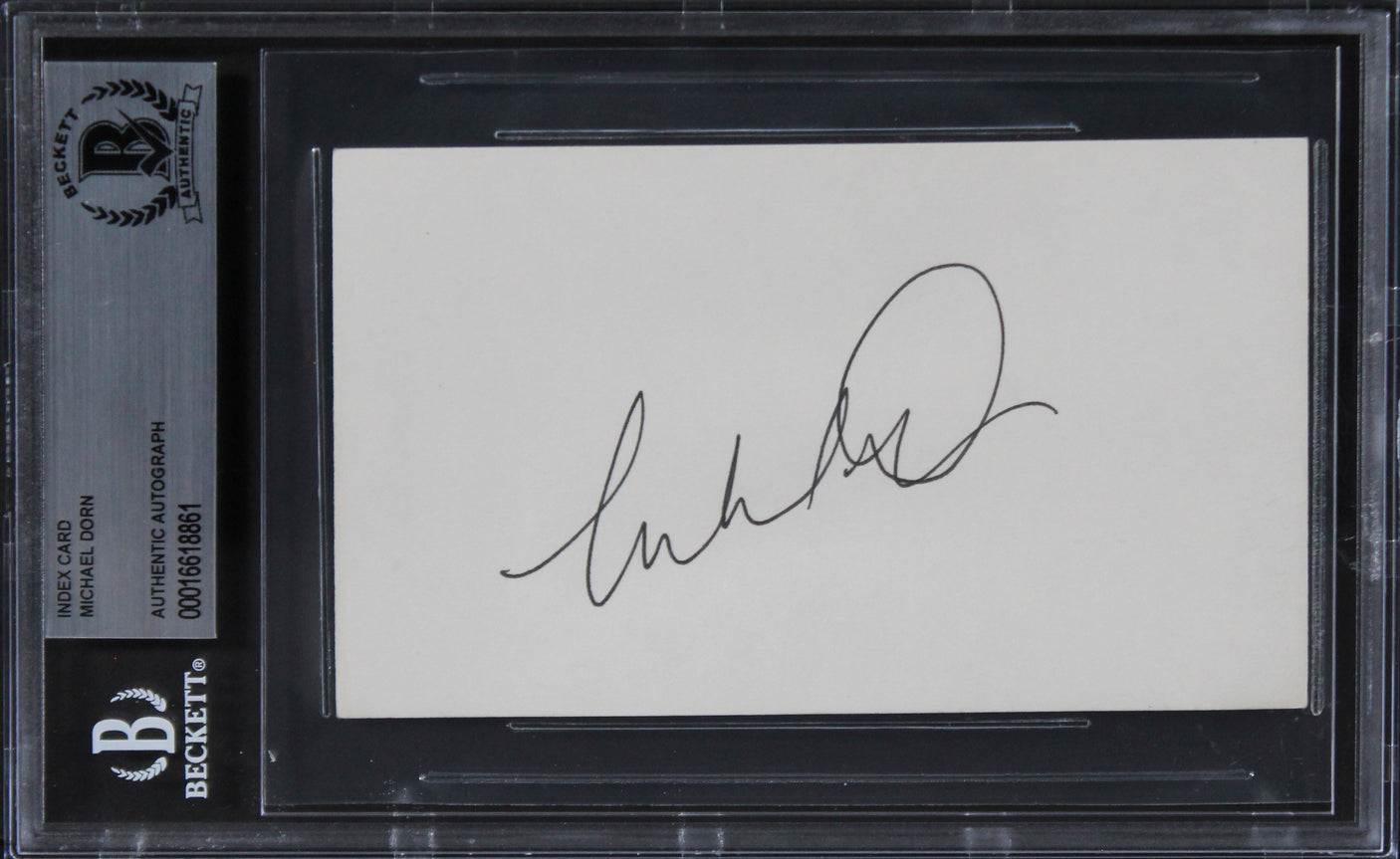 Michael Dorn Star Trek First Contact Signed 3x5 Index Card BAS Slabbed 1