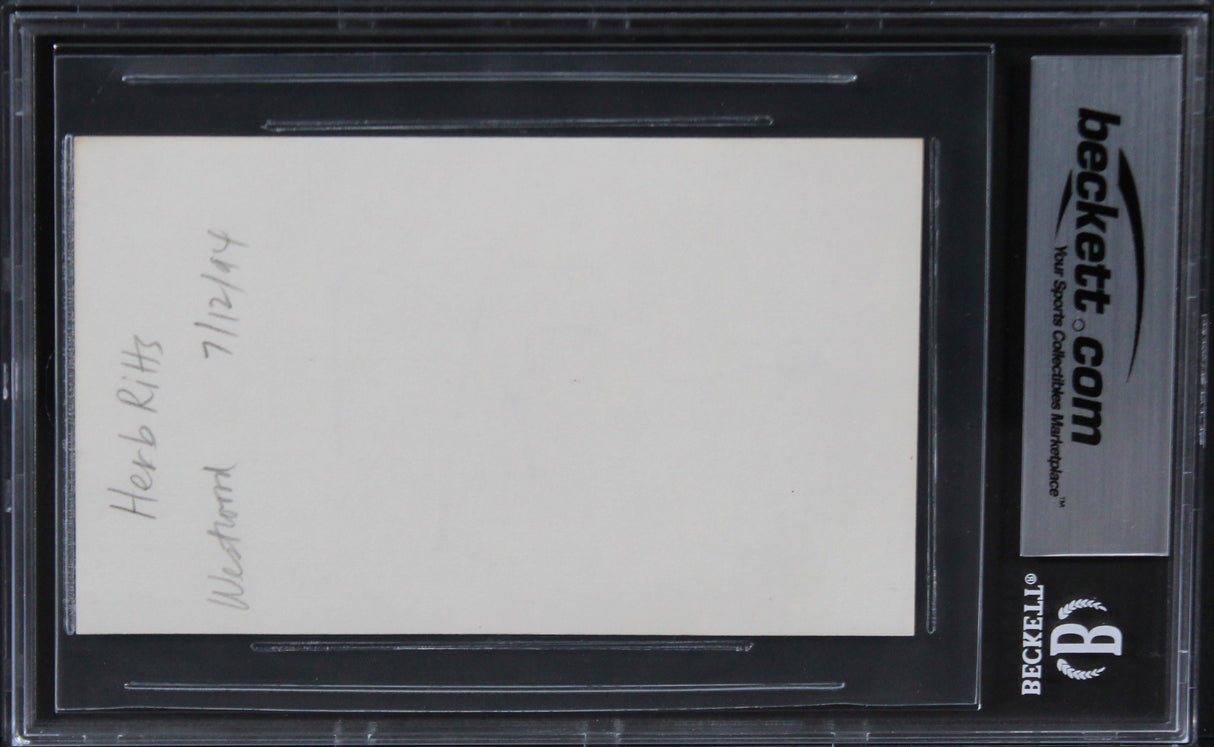 Herb Ritts Photographer Authentic Signed 3x5 Index Card Autographed BAS Slabbed
