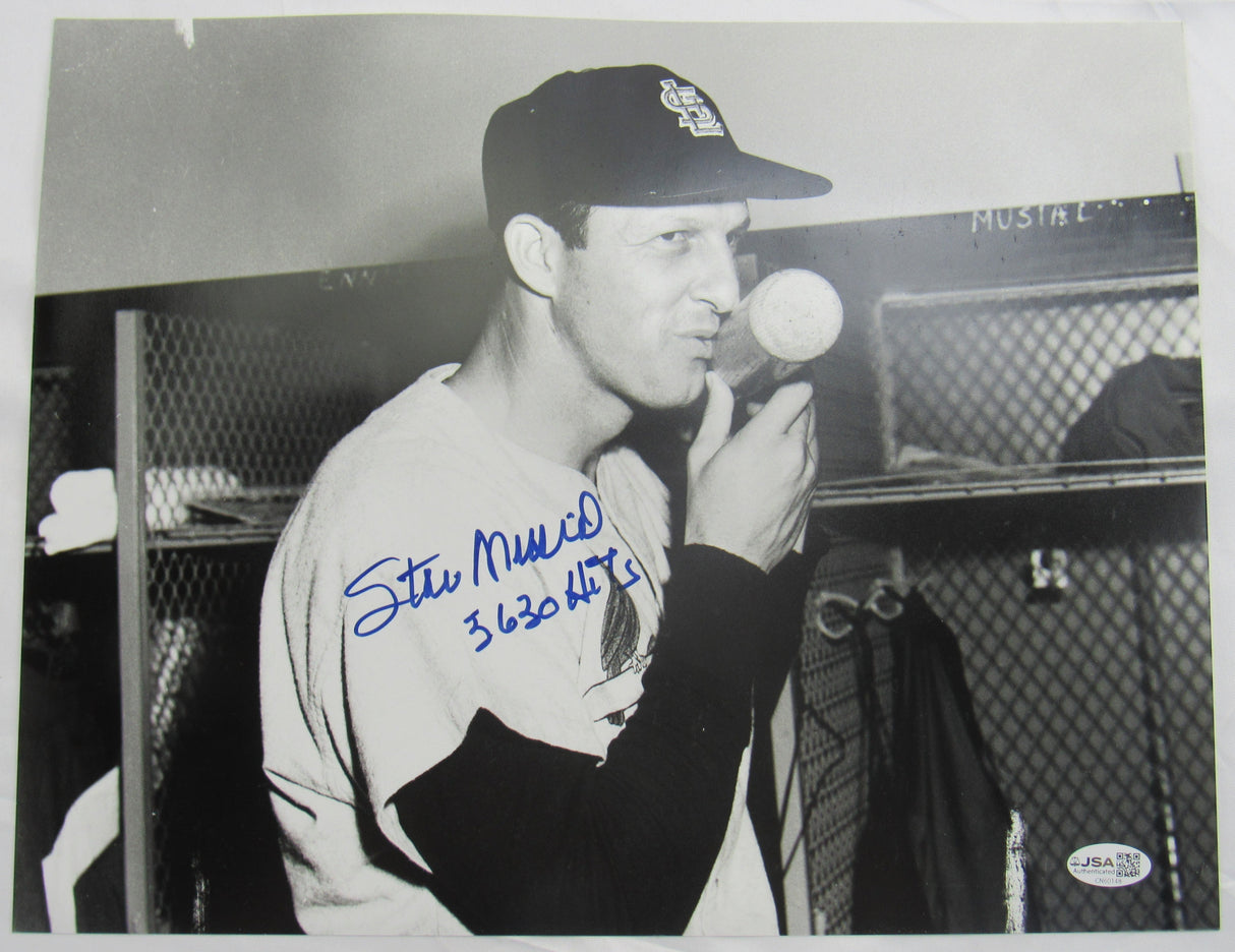 Stan Musial Signed 11x14 Photo JSA CN60148 w/3630 Inscription