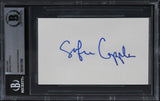 Sophia Coppola The Godfather Part 3 Authentic Signed 3x5 Index Card BAS Slab 1