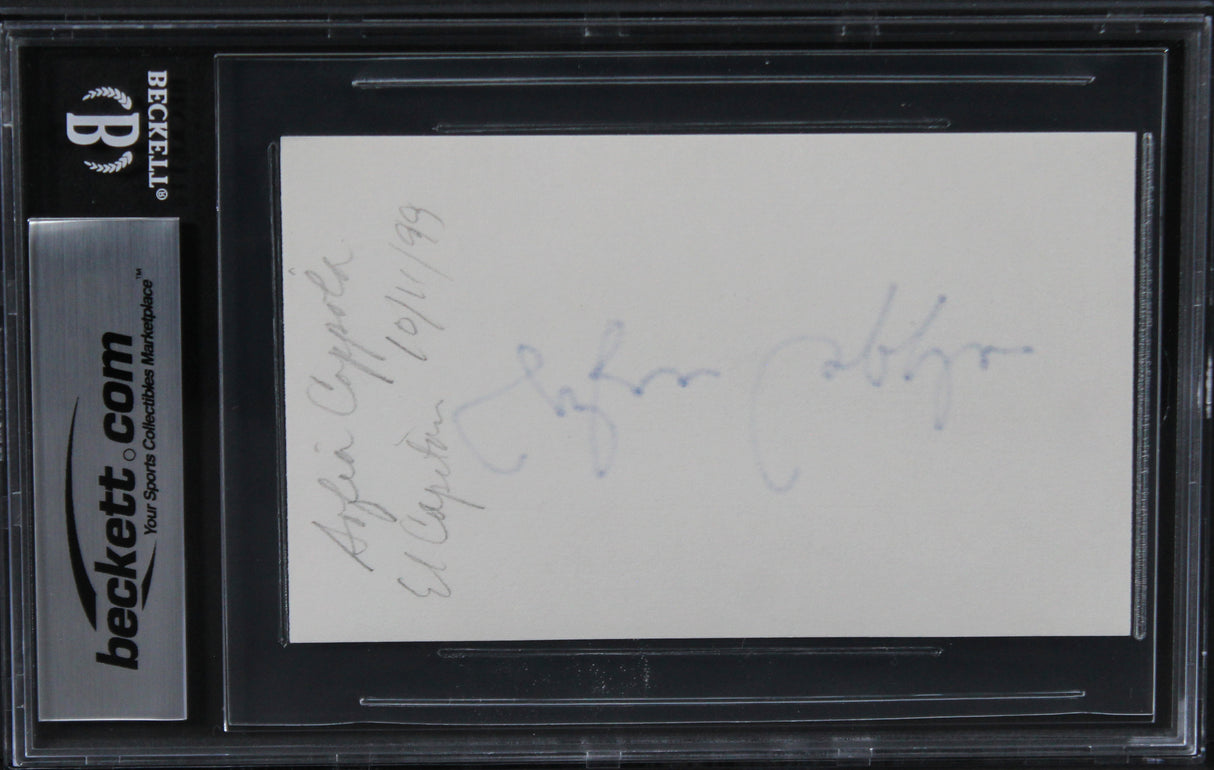 Sophia Coppola The Godfather Part 3 Authentic Signed 3x5 Index Card BAS Slab 1
