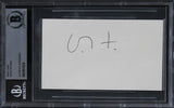 David Hockney Something's Gotta Give Authentic Signed 3x5 Index Card BAS Slabbed