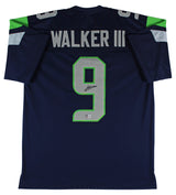 Kenneth Walker III Authentic Signed Navy Blue Pro Style Jersey BAS Witnessed