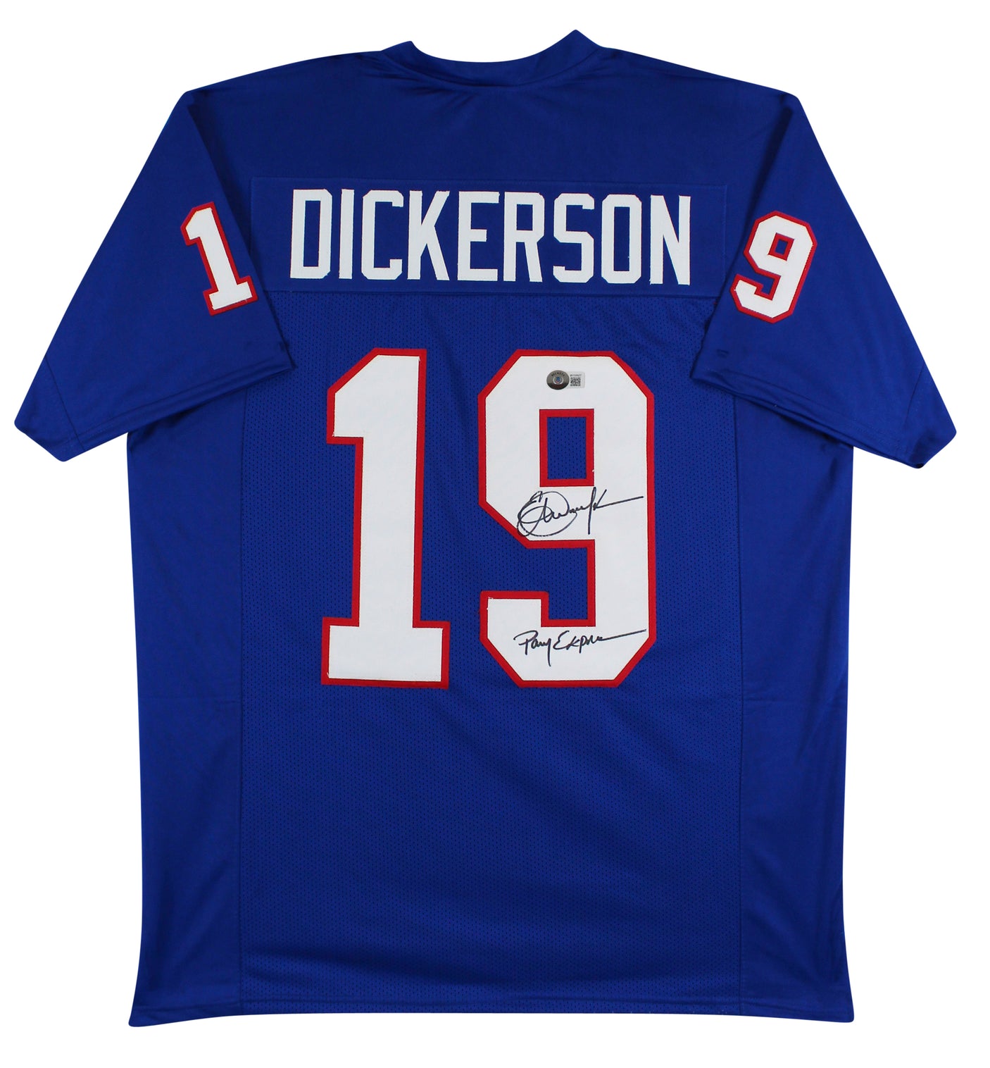 SMU Eric Dickerson Pony Express Authentic Signed Blue Jersey BAS Witnessed