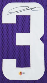 Jordan Addison Authentic Signed Purple Pro Style Framed Jersey BAS Witnessed