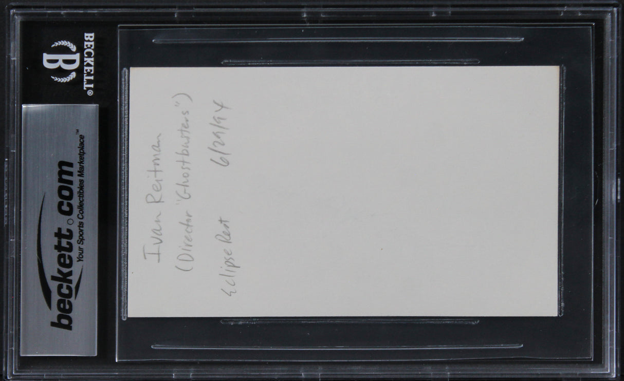 Ivan Reitman Ghostbusters Authentic Signed 3x5 Index Card BAS Slabbed 2