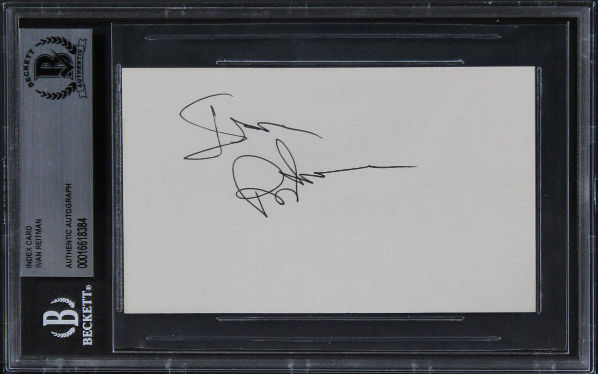 Ivan Reitman Ghostbusters Authentic Signed 3x5 Index Card BAS Slabbed 2