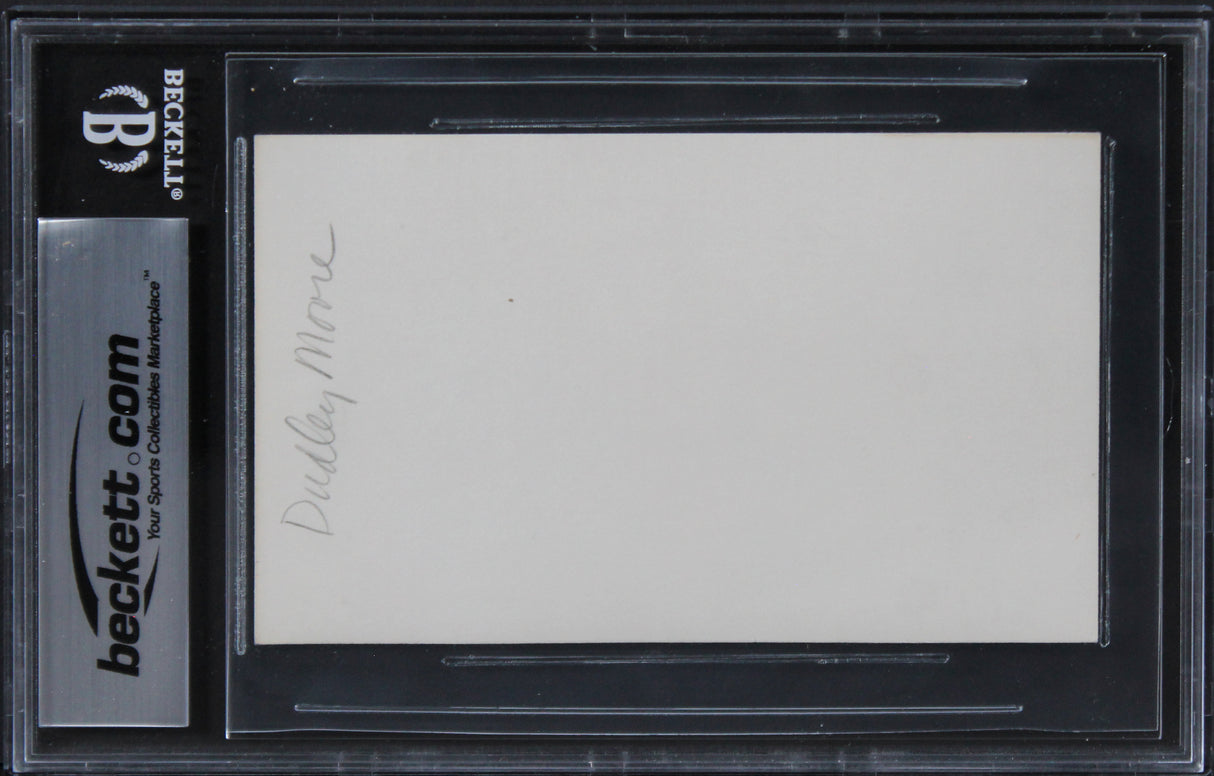 Dudley Moore Arthur Authentic Signed 3x5 Index Card Autographed BAS Slabbed