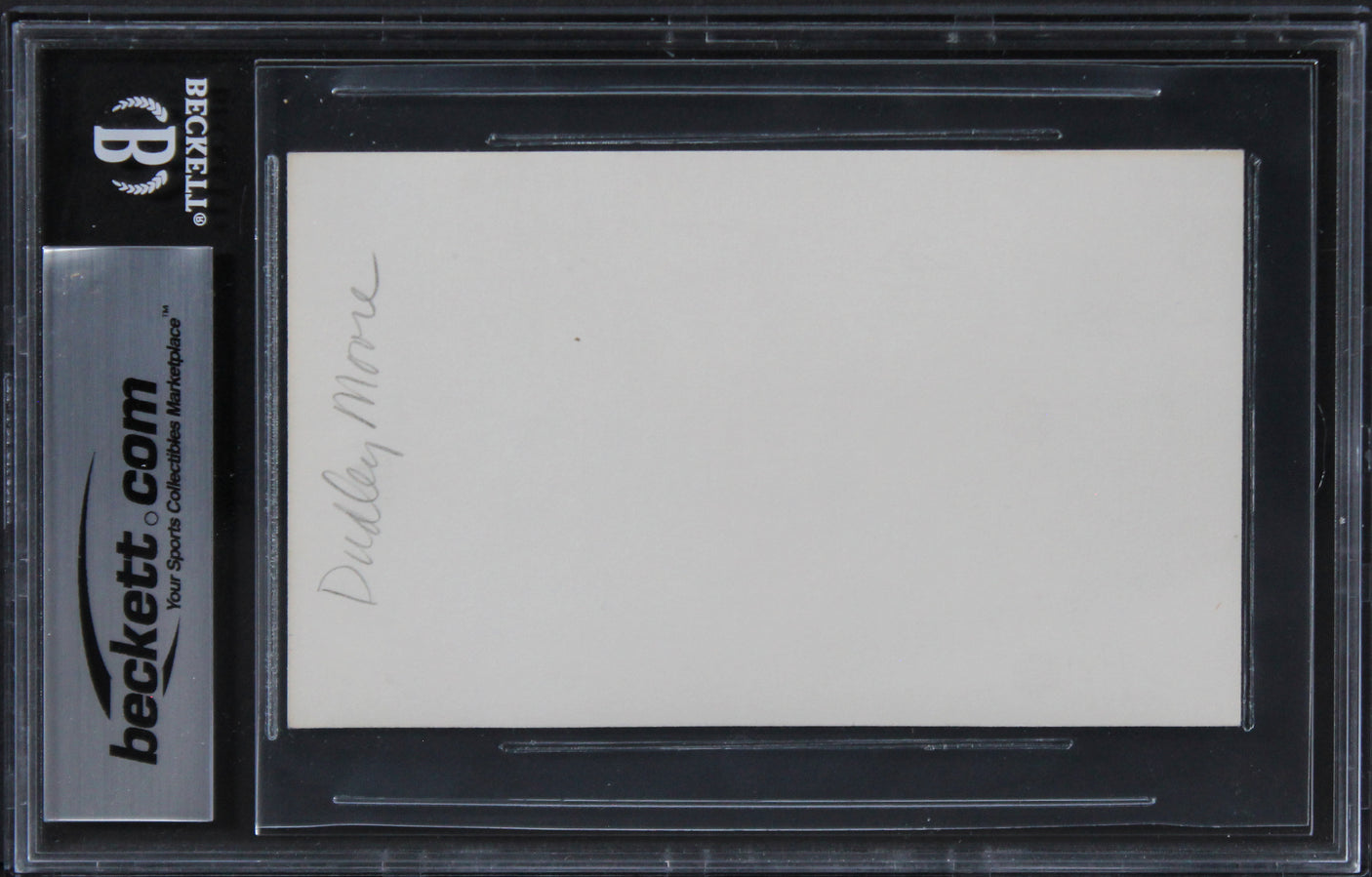 Dudley Moore Arthur Authentic Signed 3x5 Index Card Autographed BAS Slabbed
