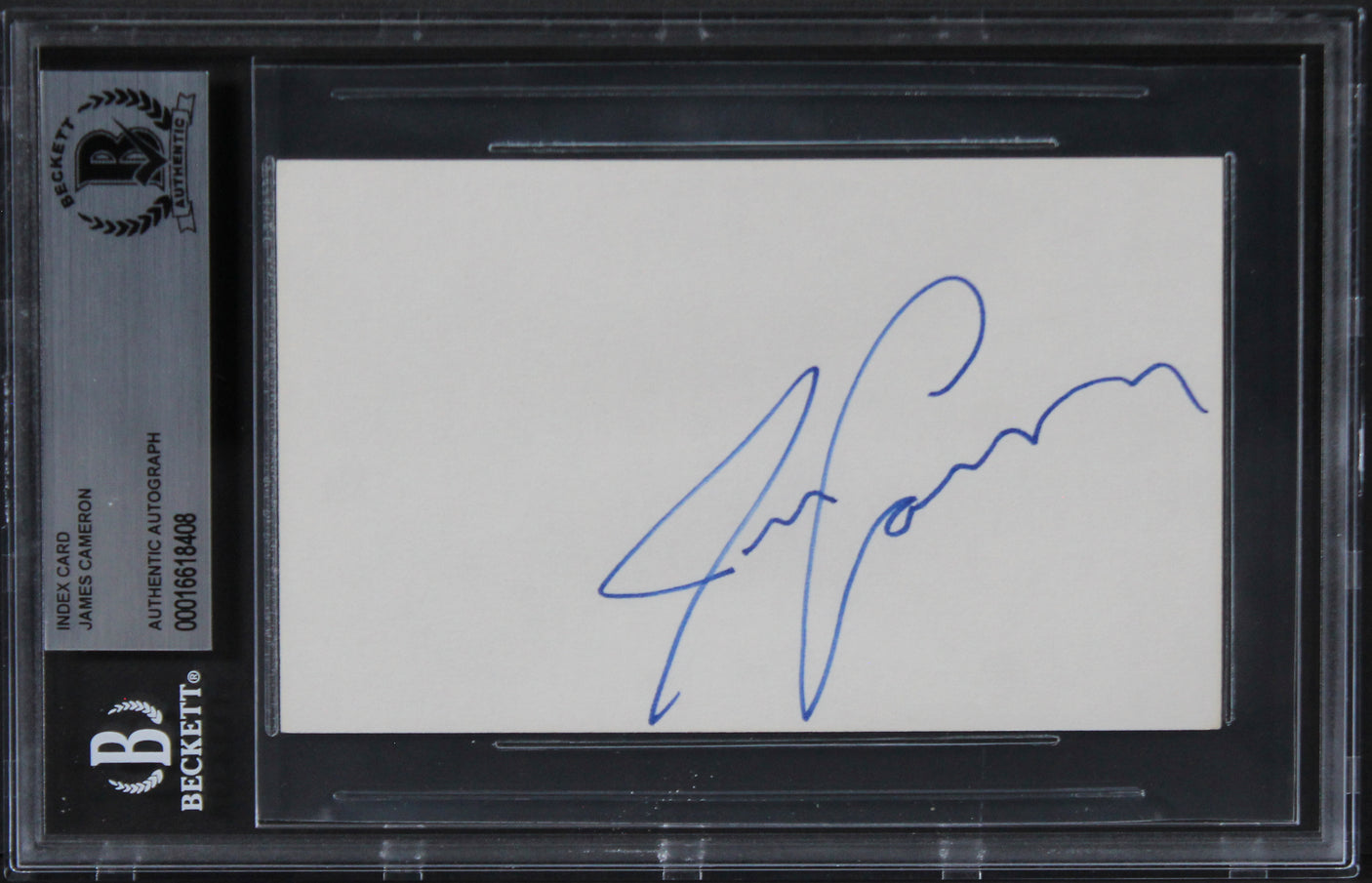 James Cameron Titanic Authentic Signed 3x5 Index Card Autographed BAS Slabbed 1