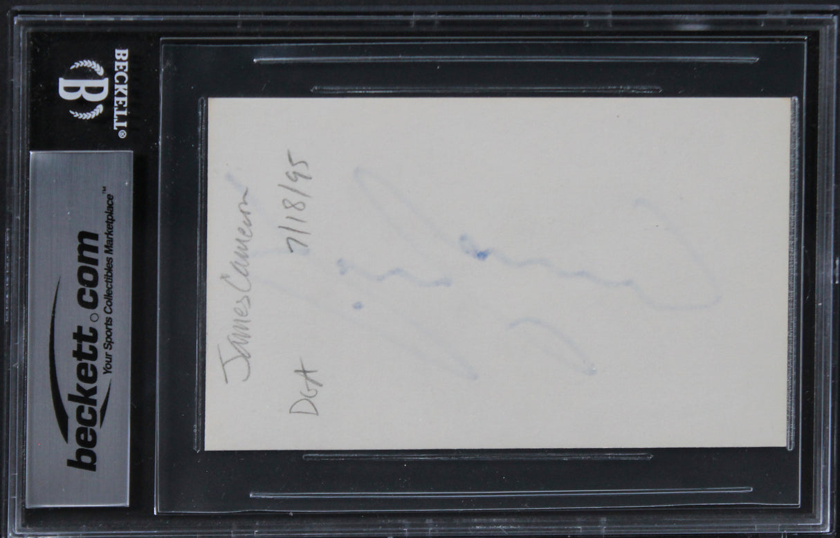 James Cameron Titanic Authentic Signed 3x5 Index Card Autographed BAS Slabbed 3