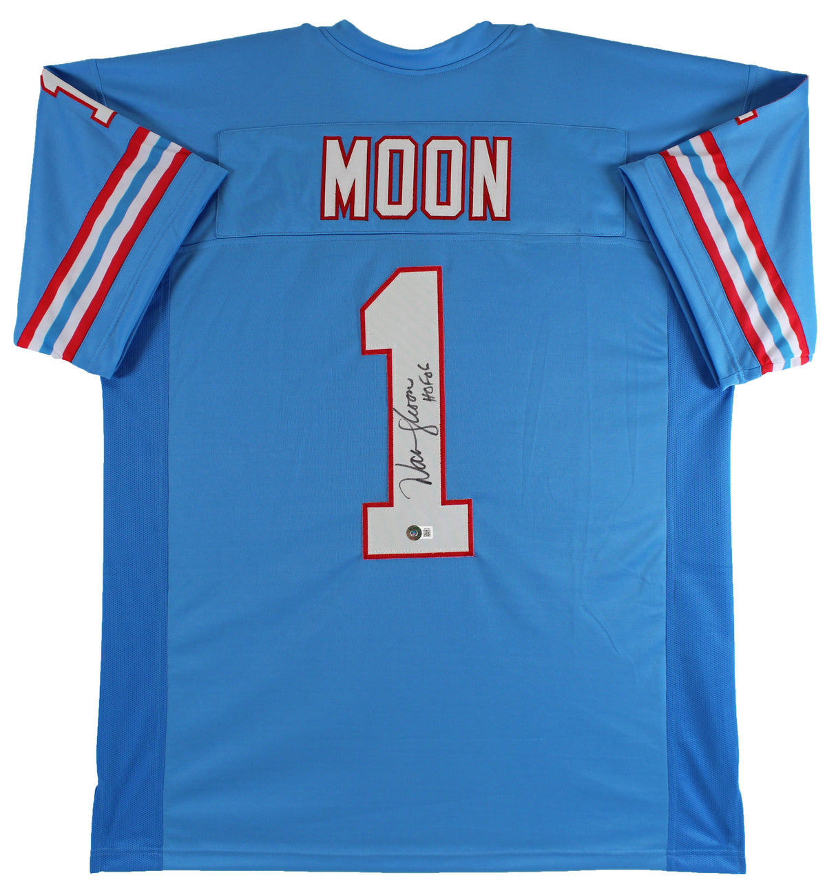 Warren Moon HOF 06 Authentic Signed Light Blue Pro Style Jersey Autographed BAS