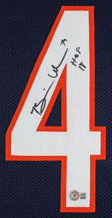 Brian Urlacher "HOF 18" Authentic Signed Navy Blue Pro Style Jersey BAS