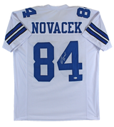 Jay Novacek Authentic Signed White Pro Style Jersey Autographed BAS Witnessed
