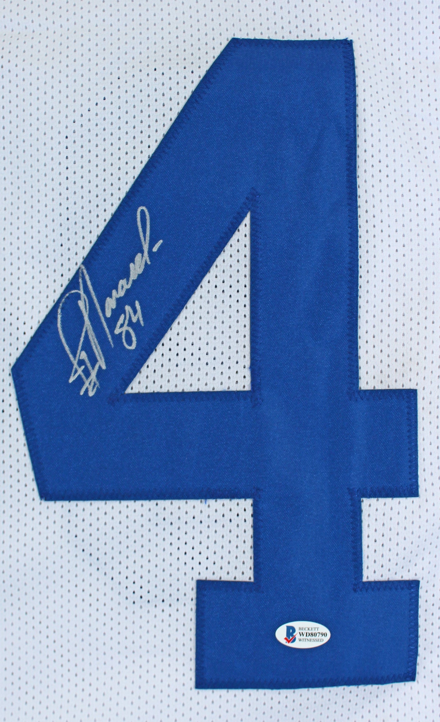 Jay Novacek Authentic Signed White Pro Style Jersey Autographed BAS Witnessed