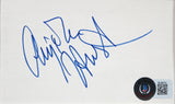 Anjelica Huston The Addams Family Signed Index Card Framed Display BAS