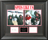 Chevy Chase & Dan Aykroyd Spies Like Us Signed 3x5 Index Card Framed Display BAS