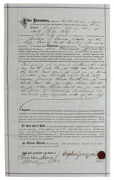 Brigham Young Authentic Signed 7.5x14.5 1873 Land Deed Document BAS #AB77797