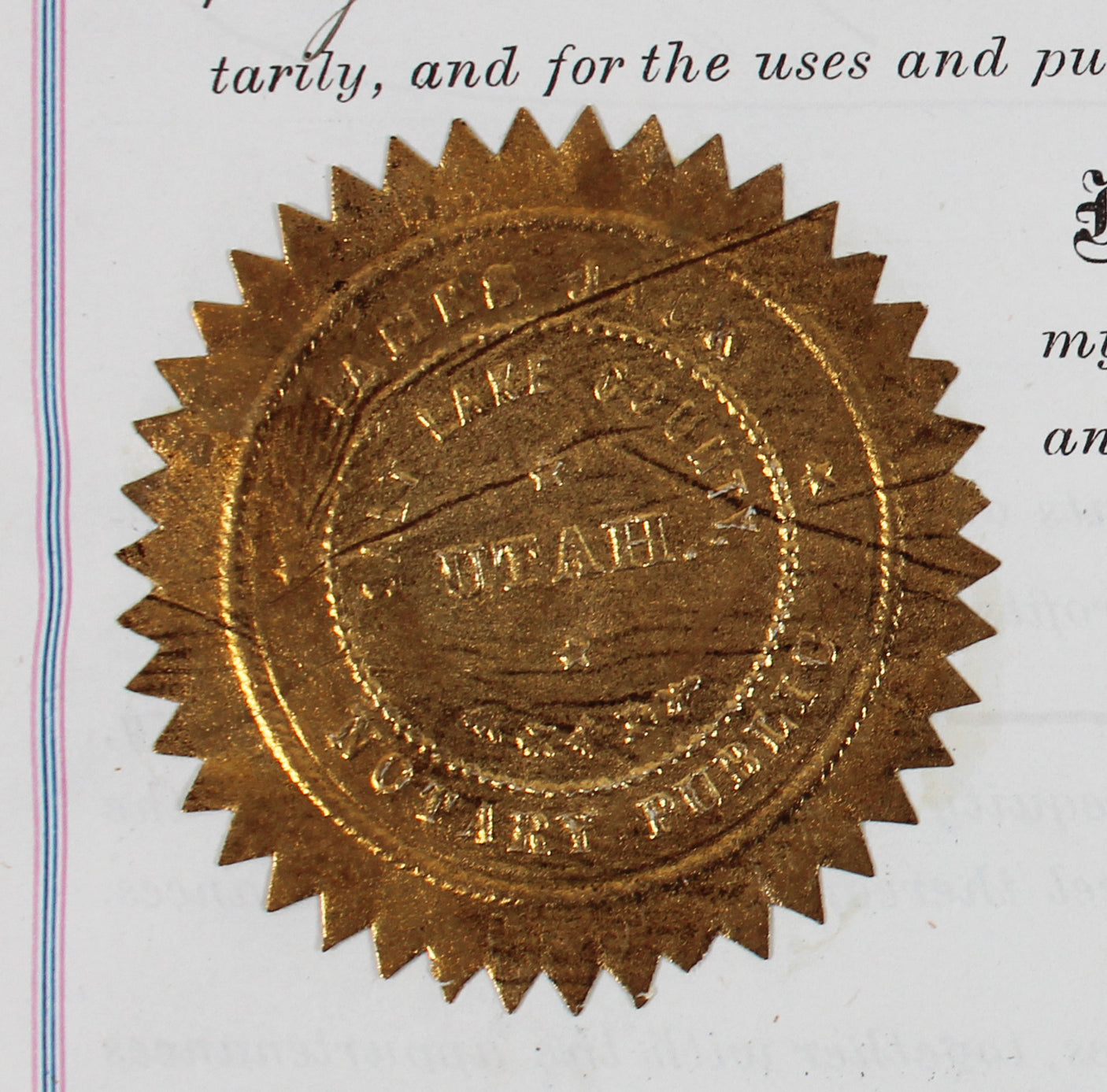 Brigham Young Authentic Signed 7.5x14.5 1873 Land Deed Document BAS #AB77797