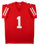 Deebo Samuel Authentic Signed Red Pro Style Jersey Autographed JSA 3