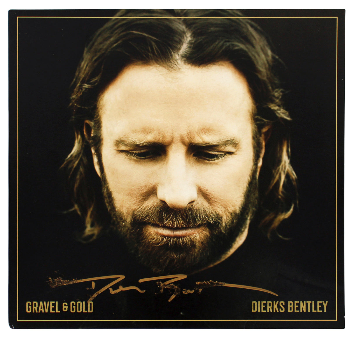 Dierks Bentley Authentic Signed Gravel & Gold Album Cover W/ Vinyl BAS #BH44847